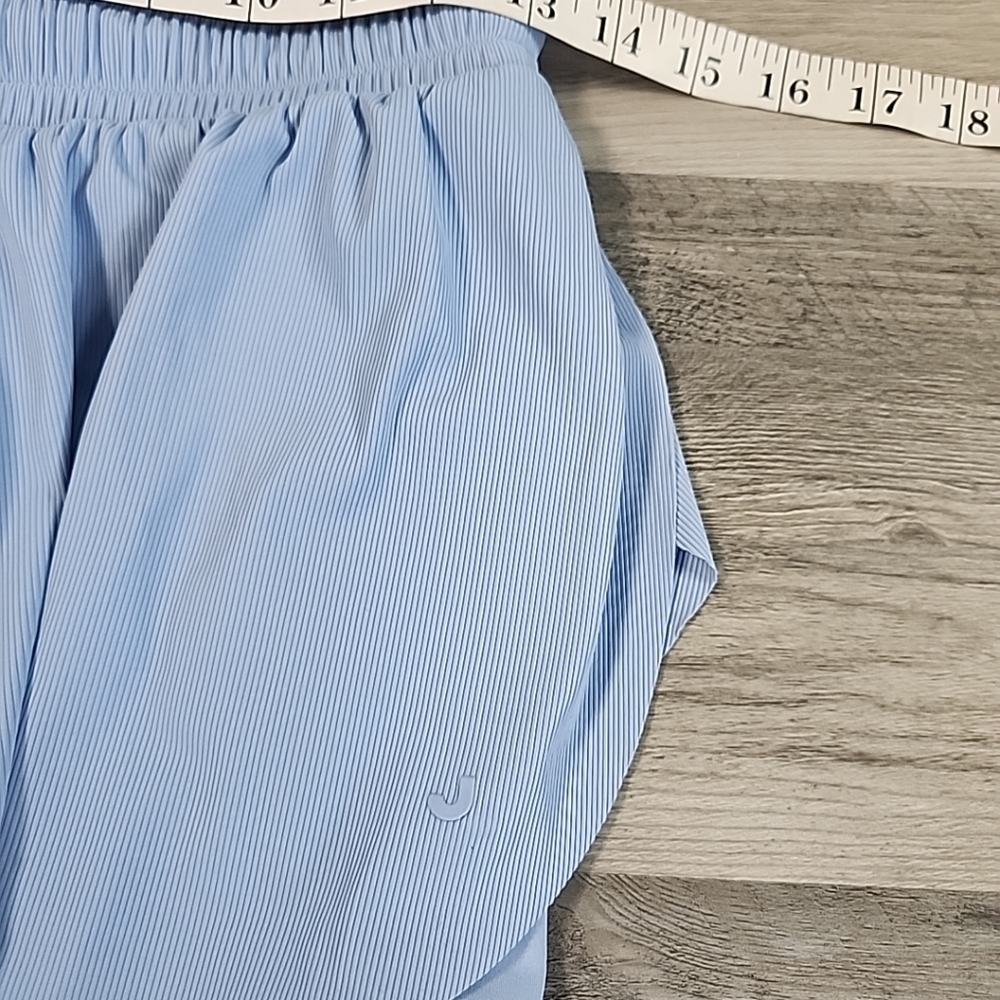 Joy Lab Game Day Double Layer Run Shorts 2.5" XSmall Elastic Waist Blue - Picture 6 of 9